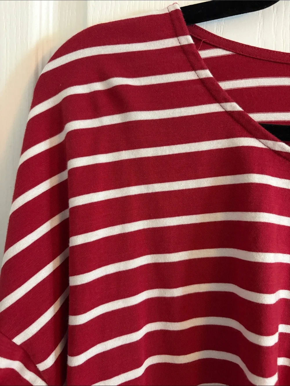 Market & Spruce Red and White Striped Long Sleeve Top